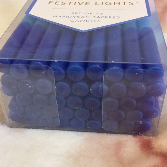 Festive Lights Hanukkah Candle Set of 45 count NWT Variagated Color Bluetowhite - Picture 7 of 10